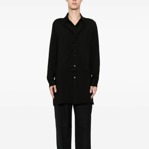 BNWT AW24 YOHJI YAMAMOTO POUR HOMME YYPH BIB LONG SHIRT 2 - Picture 1 of 14